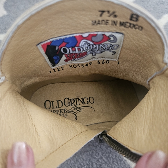 Old Gringo White and Gold Ankle Boots - Picture 3 of 4